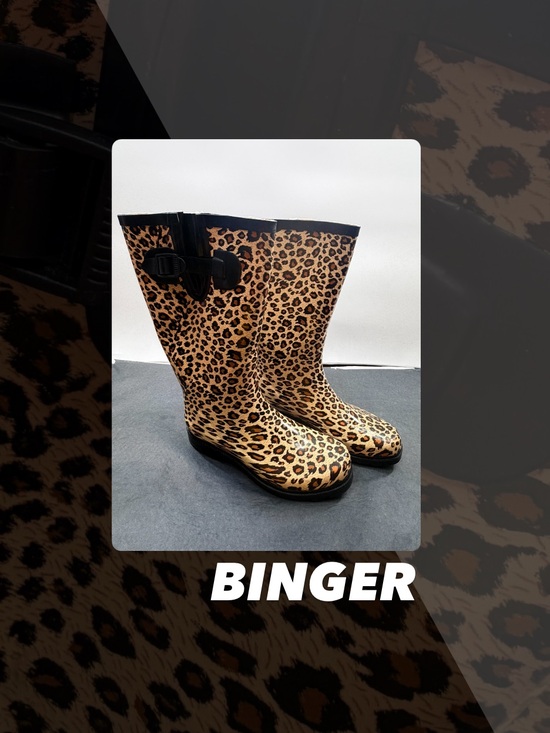 Binger Shoes - EUC Binger Cheetah Rain Boots